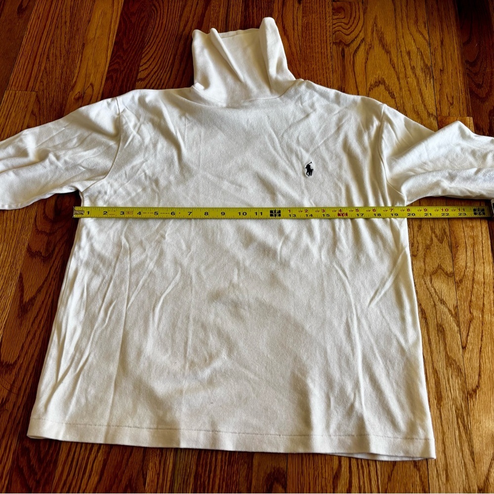 Ralph Lauren Off White Turtleneck Sweater with Embroidered Logo - Medium - Picture 4 of 7